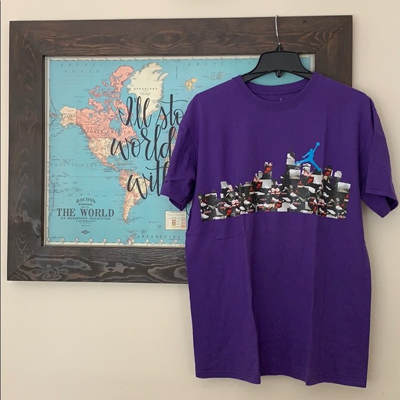 turquoise and purple nike shirt